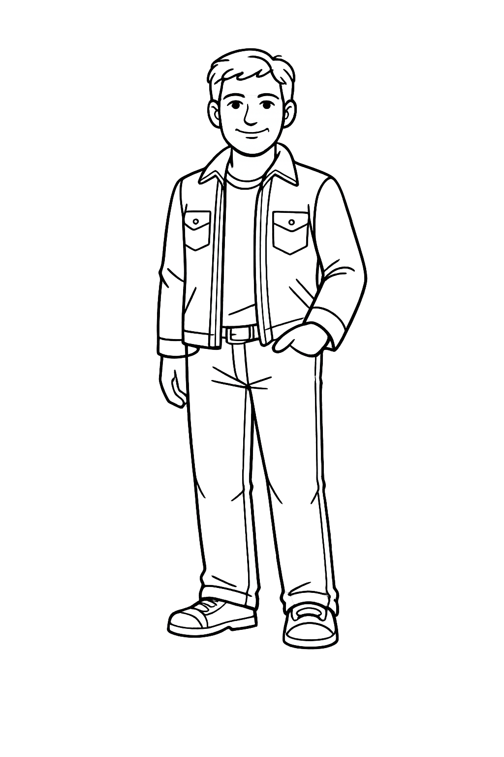 Outline Coloring Page of a Man for Fifth Grade