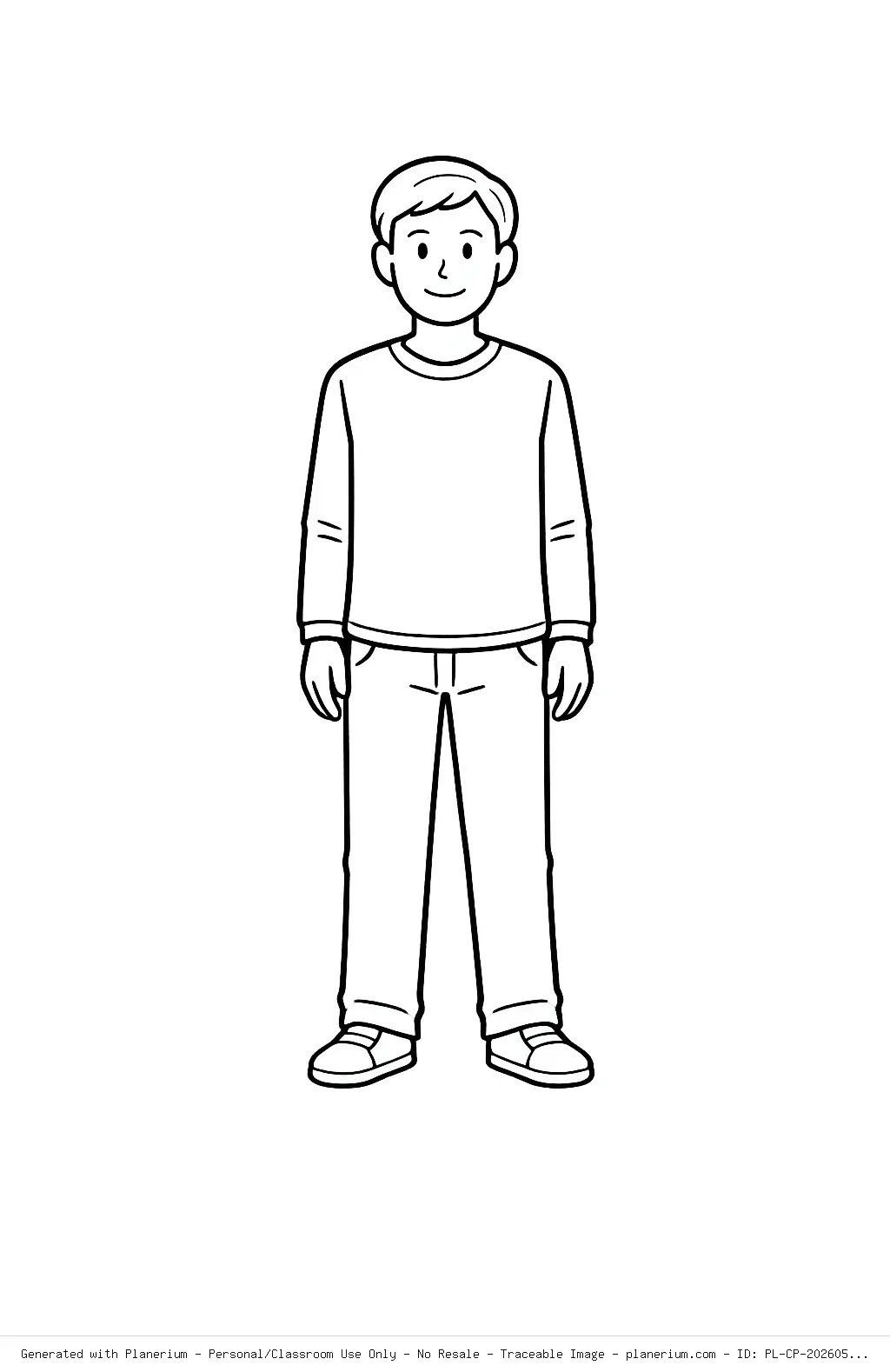 Standing Adult Figure Coloring Page